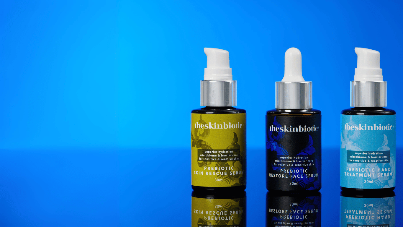 Prebiotic Skincare Serums for body, face and hands best selling brand theSkinBiotic